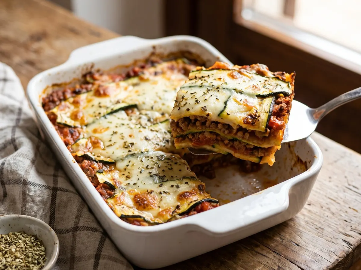 Lasagnetta di zucchine con ragù, senza pasta