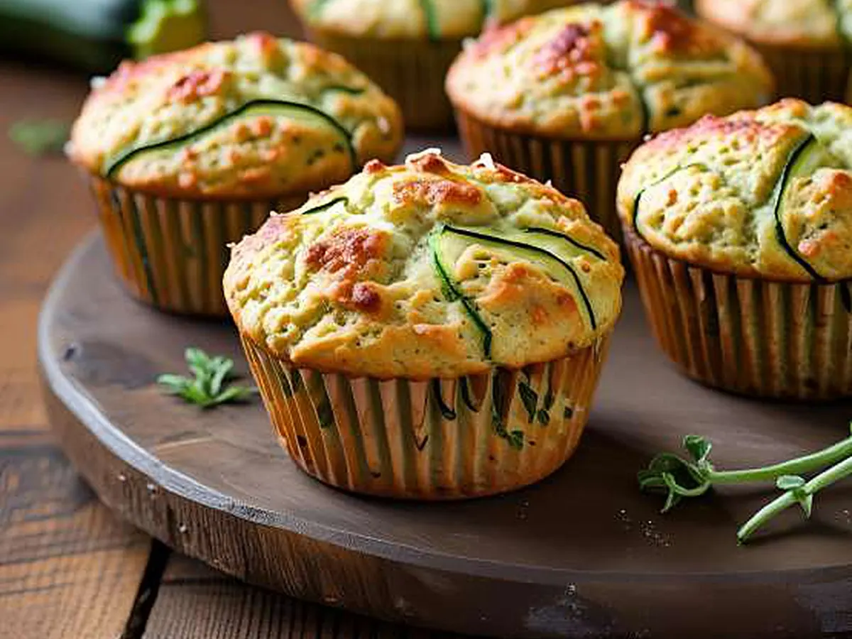 Muffin salati con zucchine e parmigiano